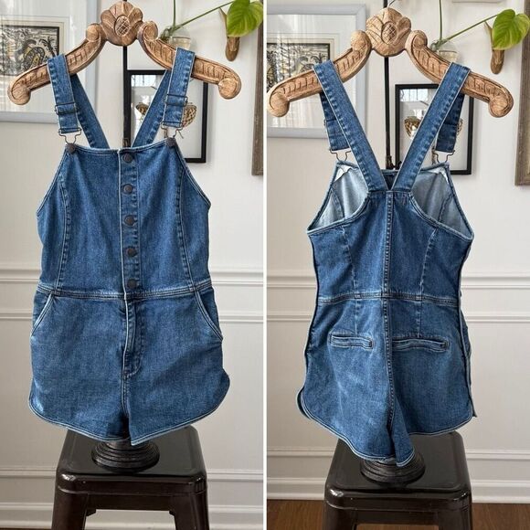 Free People Denim Shortalls OB480667 4 - Picture 1 of 11
